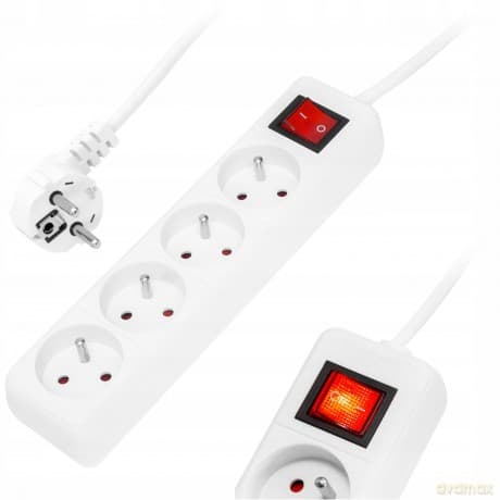 Przedłużacz PR-470WSP 5m 4Gu 3x1,5mm