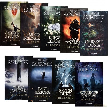 Wiedźmin Komplet tomy 1-9 Andrzej Sapkowski Pakiet