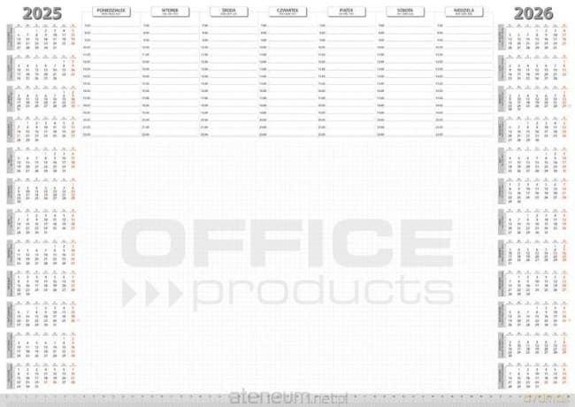 Podkładka na biurko A2/52K planer 2025/26 biały