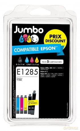 Jumbo Print - E1285 (To Replace: Epson T1285) (5 Cartridges)
