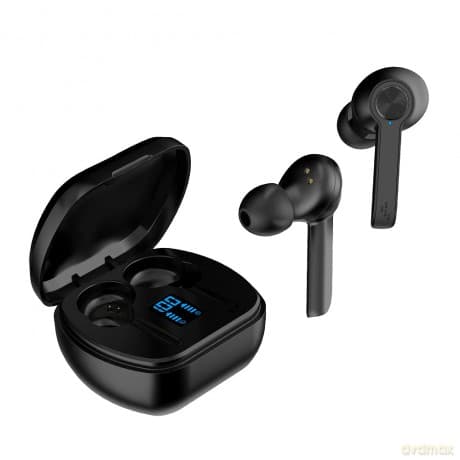 Wave Audio True Wireless Active Noise Cancelling Stereo Earbuds (Black)