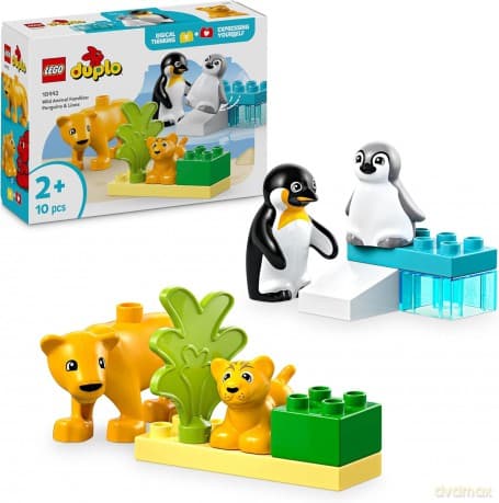 LEGO Duplo Rodziny dzikich zwierząt: pingwiny i lwy (10442)