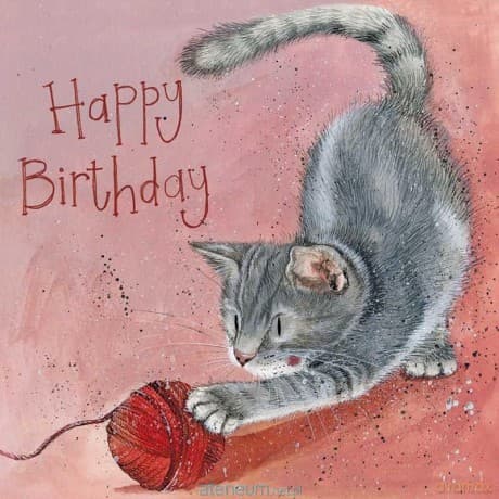 Karnet AC824 Urodziny Kot Pixie