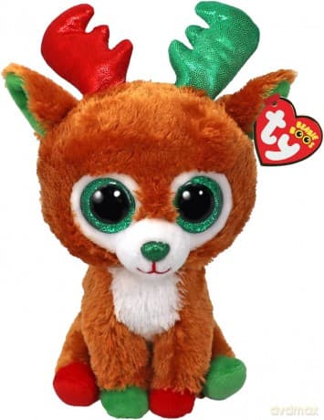 Maskotka Łoś Renifer Tinseltoes Świąteczny Pupilki TY - 15cm