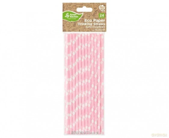 Rurki papierowe jasnoróżowe 6x197mm/ 24szt