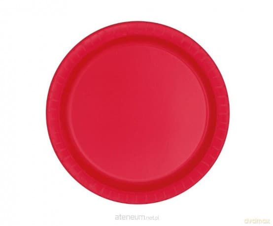 Talerzyki papierowe czerwone 18cm 8szt