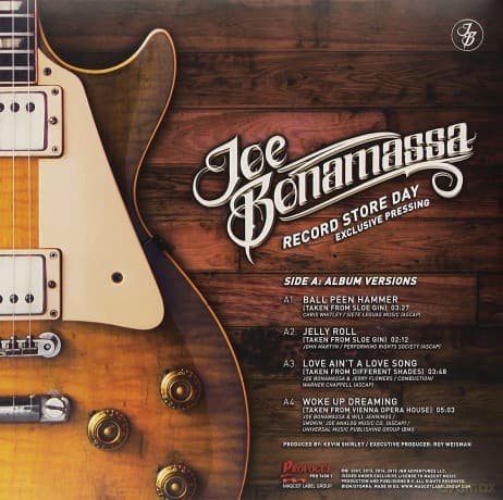 Joe Bonamassa: Record Store Day Exclusive Pressing