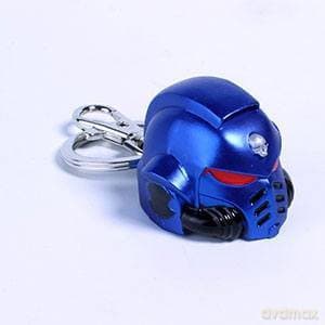 Warhammer 40K Metal Keychain Space Marine Primaris Helmet Ultramarine