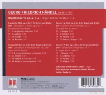 G.F. Handel: Handel - Organ Concertos op.4 no.1-4