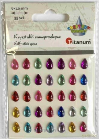 Kryształki samoprzylepne Łezki mix 35szt