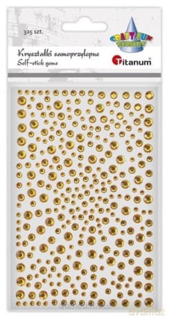 Kryształki samoprzylepne Okrągłe złote 325szt