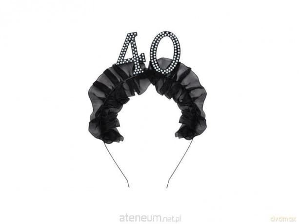 Opaska 40 z falbanką i perełkami