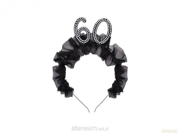 Opaska 60 z falbanką i perełkami