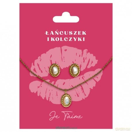 Zestaw biżuterii pozłacany na Walentynki