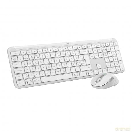Logitech - Signature Slim Wireless Keyboard and Mouse Combo MK950 Off-White NORDIC