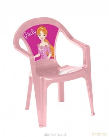 Krzesełko plastikowe pastel różowy
