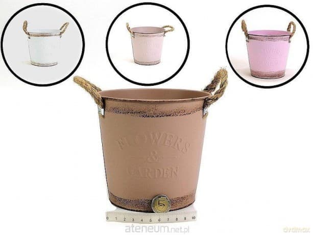 Osłonka na doniczkę metalowa 15x14cm MIX