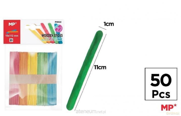 Patyczki drewniane 5 kolorów 50szt