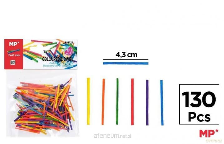 Patyczki drewniane kolorowe 130szt