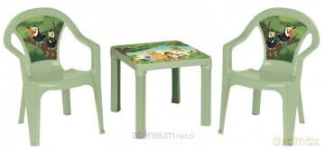 Stolik i dwa krzesła pastel zielony