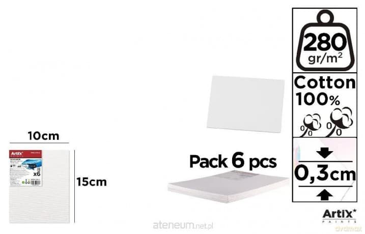 Tablica malarska 10x15x0,3cm 280G/m2 (6szt)