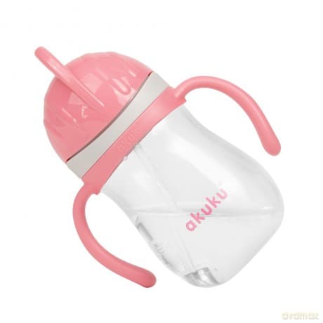 AKUKU Bidon ze słomką z odważnikiem Różowy