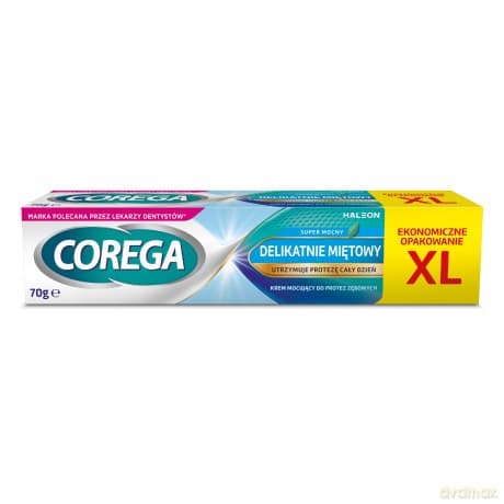COREGA Supermocny Klej mocujący do protez zębowych - delikatnie miętowy 70 g