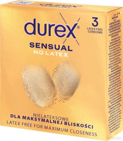 DUREX Sensual No Latex Prezerwatywy bez lateksu 1 op.-3 sztuki