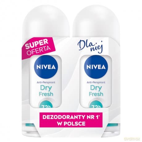 NIVEA Antyperspirant damski w kulce DUO Dry Fresh 2x50 ml