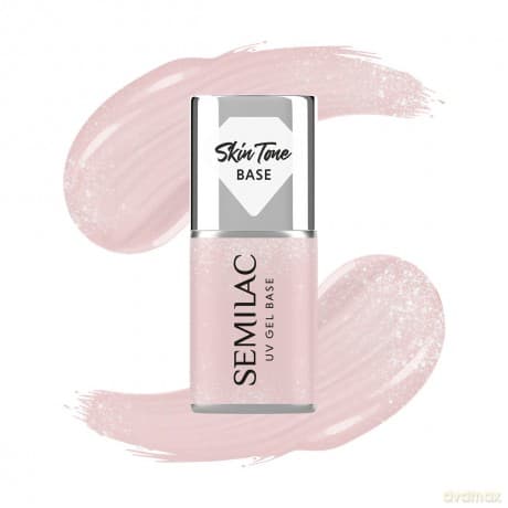 SEMILAC Skin Tone Baza coverowa do lakierów hybrydowych półtransparentna Glitter Beige 7 ml