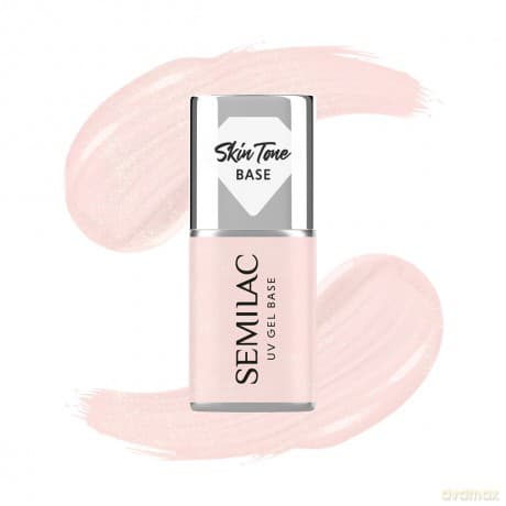 SEMILAC Skin Tone Baza coverowa do lakierów hybrydowych półtransparentna Glitter Rose 7 ml
