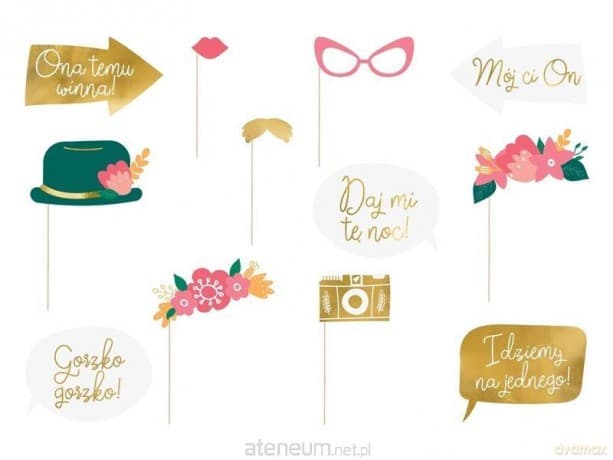 Gadżety do zdjęć na ślub mix 12szt