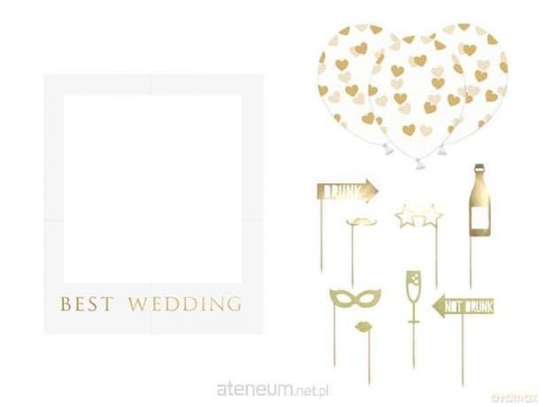 Zestaw z ramką selfie Best Wedding