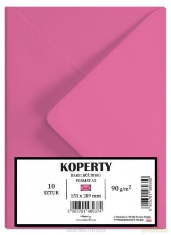 Koperty A5 Barbii róż 10szt