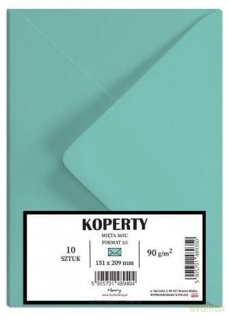 Koperty A5 miętowe 10szt