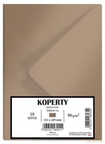 Koperty A5 złote 10szt
