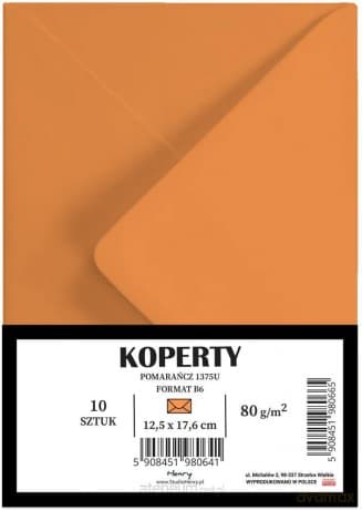 Koperty B6 pomarańczowe 10szt