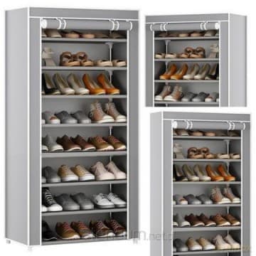 Organizer 8-poziomowy na buty osłona szara