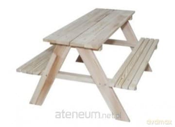 Zestaw drewniany ogrodowy stolik + 2 ławeczki