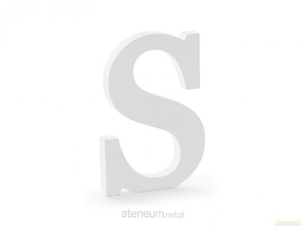 Drewniana litera S biały 14x20cm