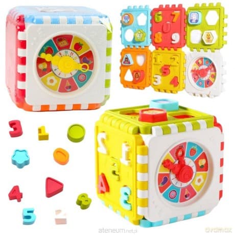 Kostka edukacyjna sorter cyferki wzory zegar