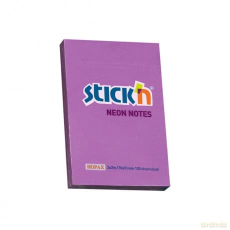 Notes samoprzylepny 76x51 mm fioletowy neon 100 kartek