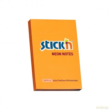Notes samoprzylepny 76x51 mm pomarańczowy neon 100 kartek