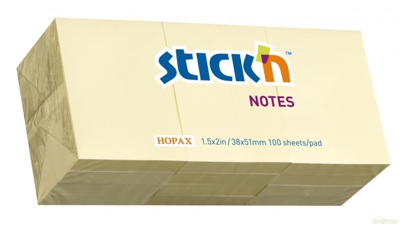 Paczka Notes samoprzylepny 38x51 mm żółty pastel 12 notesów po 100 kartek