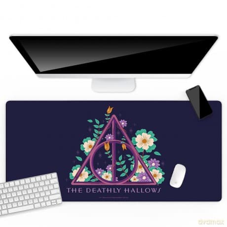 Mata na biurko 80x40 Insygnia Śmierci 002 Harry Potter Granatowy