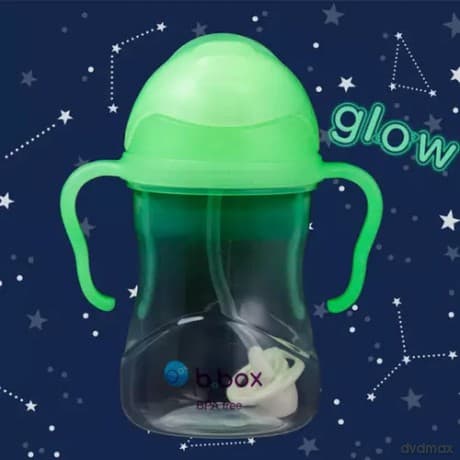 Bidon ze słomką 240 ml, Glow in the dark, b.box