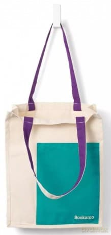 Bookaroo Torba bawełniana Turquoise&Purple