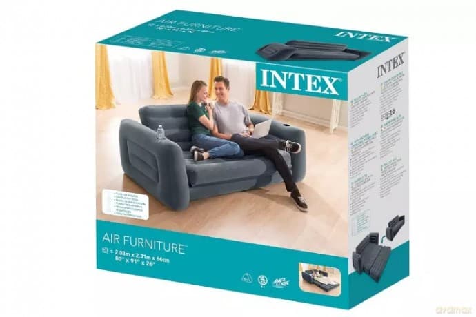 Kanapa flokowana rozkładana podwójna 66552NP