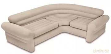 Kanapa narożna nadmuchiwana, beżowa