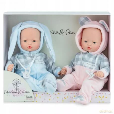 Lalki hiszpańskie Pitus Mellizos płaczące bliźniaki Marina&Paul 40cm bobasy